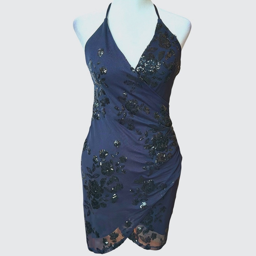 NWT Speechless Formal Navy Sequin Dress Sparkly Prom Homecoming Glam Gown Size 5